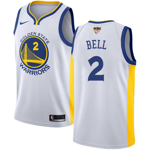Nike Warriors #2 Jordan Bell White The Finals Patch NBA Swingman Association Edition Jersey