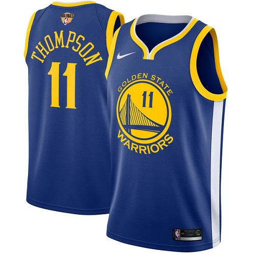 Nike Warriors #11 Klay Thompson Blue The Finals Patch NBA Swingman Icon Edition Jersey Nike Warriors #11 Klay Thompson Blue The Finals Patch NBA Swingman Icon Edition Jersey