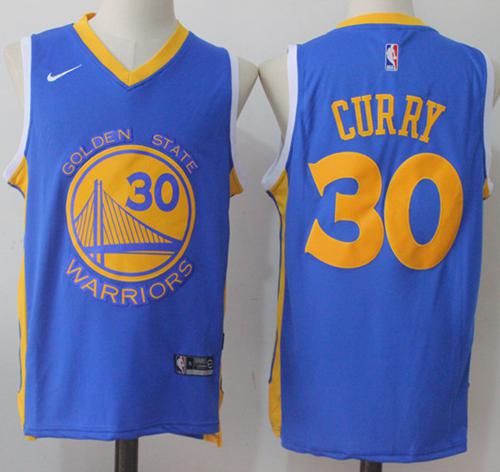 Nike Warriors #30 Stephen Curry Royal Road Stitched NBA Jersey