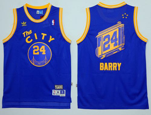 Google jerseys Warriors #24 Rick Barry Blue Throwback The City Stitched NBA Jersey