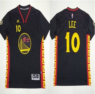 Golden State Warrlors #10 David Lee Black Slate Chinese New Year Stitched NBA Jersey