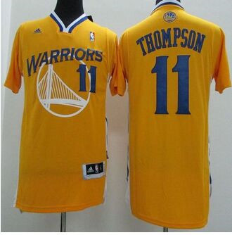 Revolution 30 Golden State Warrlors #11 Klay Thompson Gold Alternate Stitched NBA Jersey