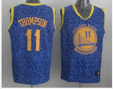 Golden State Warriors #11 Klay Thompson Blue Crazy Light NBA Jersey