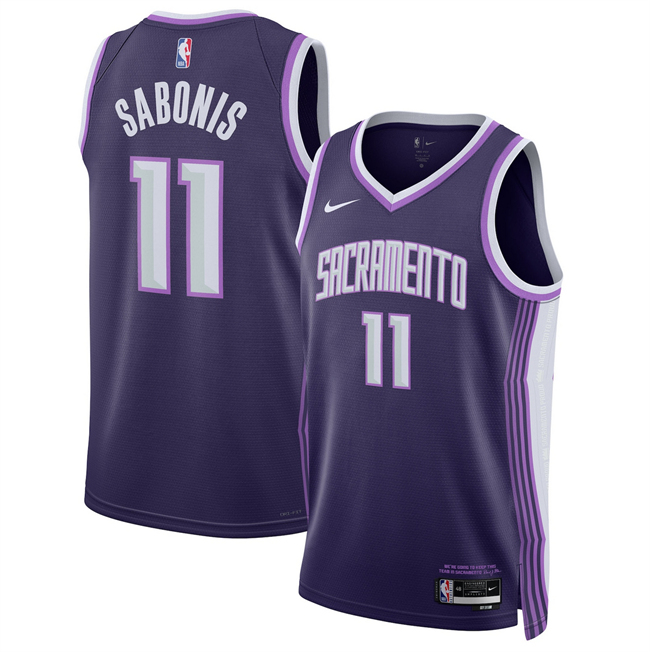 Men's Sacramento Kings #11 Domantas Sabonis Purple 2025 26 City Edition Stitched Basketball Jersey