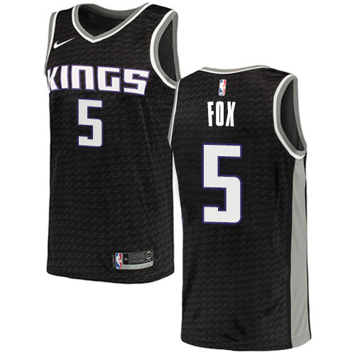 Nike Kings #5 De'Aaron Fox Black NBA Swingman Statement Edition