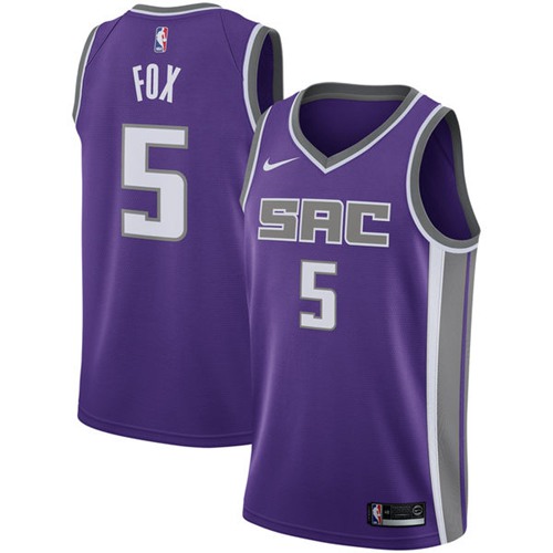 Nike Kings #5 De'Aaron Fox Purple NBA Swingman Icon Edition Jersey Nike Kings #5 De'Aaron Fox Purple NBA Swingman Icon Edition Jersey