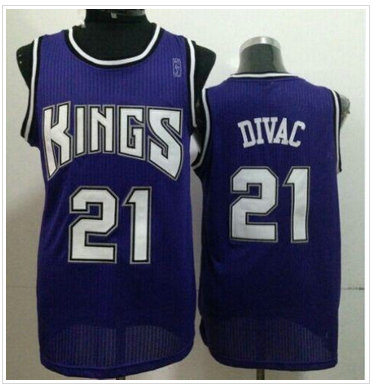 Sacramento Kings #21 Vlade Divac Purple Throwback Stitched NBA Jersey