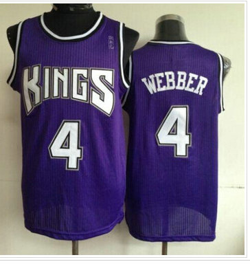 Sacramento Kings #4 Chris Webber Purple Throwback NBA Jersey