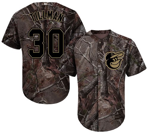 Orioles #30 Chris Tillman Camo Realtree Collection Cool Base Stitched Baseball Jersey