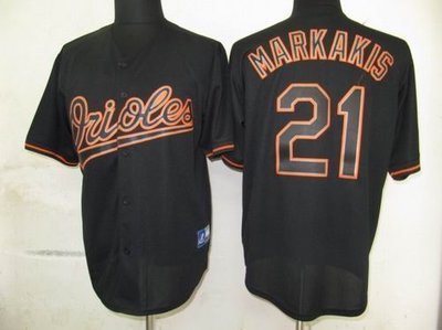 Baltimore Orioles 21 Nick Markakis Pitch Black Fashion Jersey