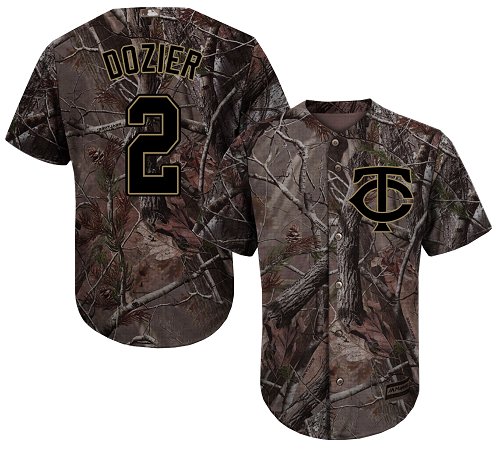 Twins #2 Brian Dozier Camo Realtree Collection Cool Base Stitched Baseball Jersey