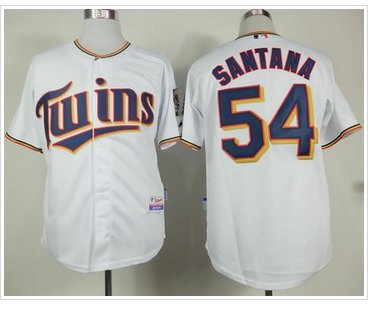 Minnesota Twins #54 Ervin Santana White Home Cool Base Stitched Baseball Jersey