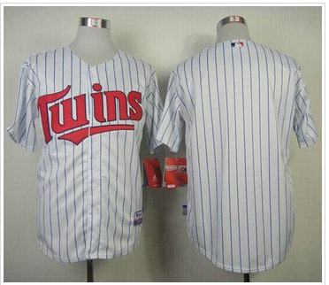 Minnesota Twins Blank White(Blue Strip) Cool Base Stitched Baseball Jersey
