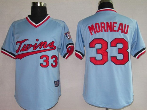 MLB Jerseys Minnesota Twins 33# Morneau Baby Blue mitchellandness