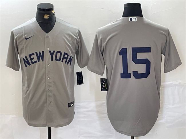 Men's New York Yankees #15 Thurman Munson Grey Cool Base Stitched Baseball Jersey Men's New York Yankees #15 Thurman Munson Grey Cool Base Stitched Baseball Jersey