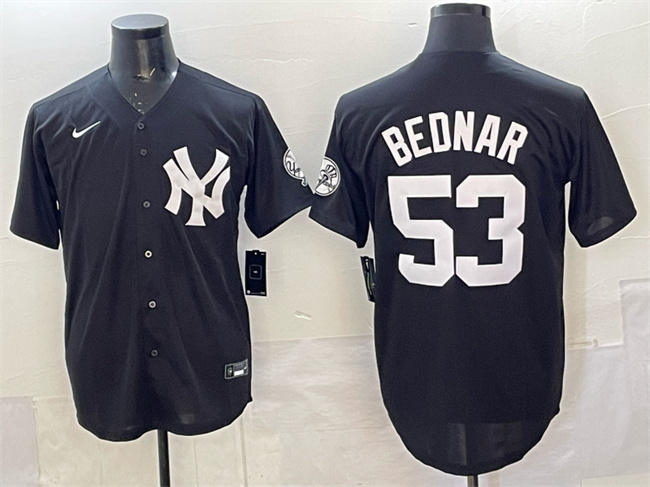 Men's New York Yankees #53 David Bednar Black Stitched Baseball Jersey Men's New York Yankees #53 David Bednar Black Stitched Baseball Jersey