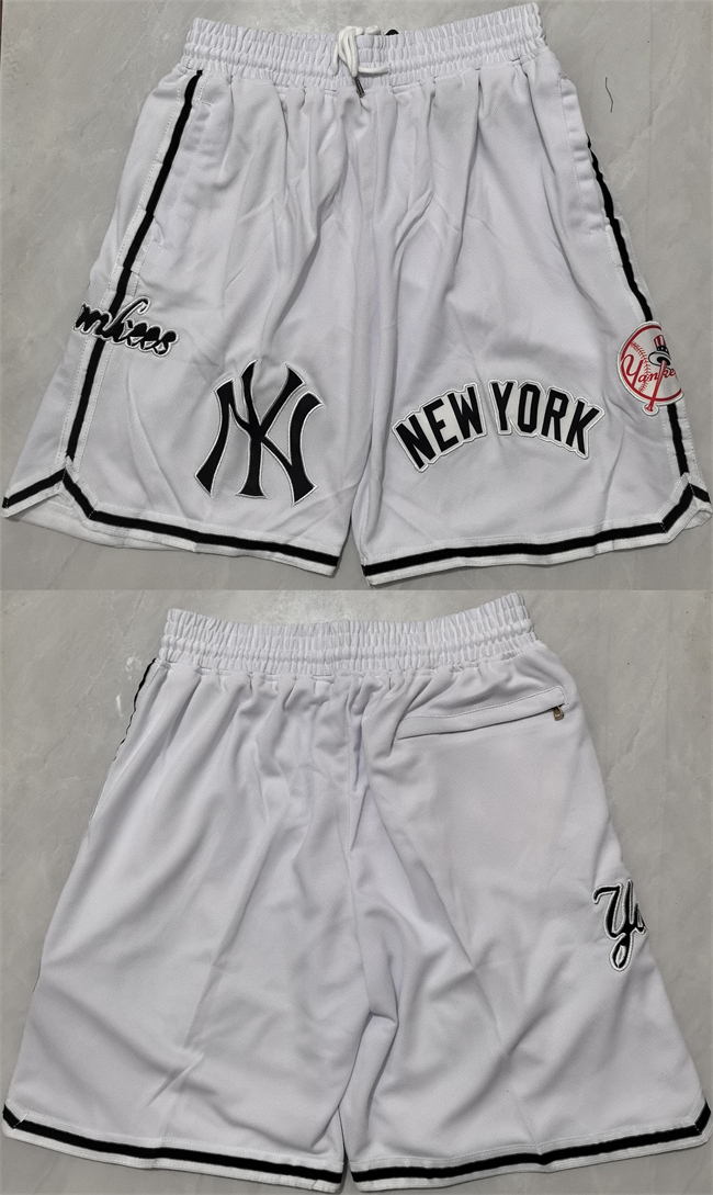 Men's New Yok Yankees White Shorts (Run Small) Men's New Yok Yankees White Shorts (Run Small)