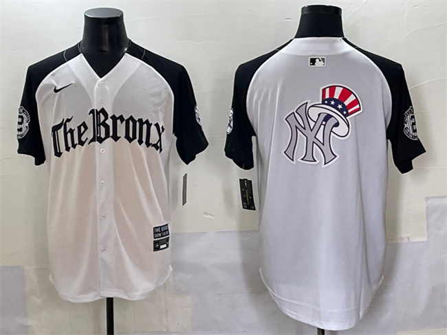 Men's New York Yankees Team Big Logo White Black 'Gothic Legacy Edition' Vapor Premier Limited Stitched Baseball Jersey 002 Men's New York Yankees Team Big Logo White Black 'Gothic Legacy Edition' Vapor Premier Limited Stitched Baseball Jersey 002