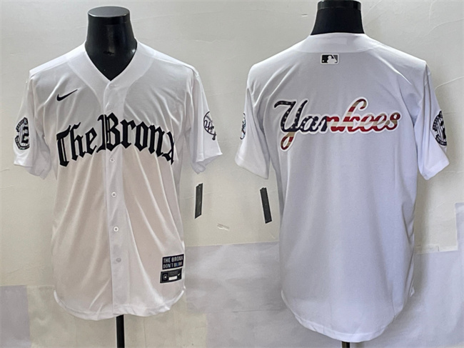 Men's New York Yankees Team Big Logo White 'Gothic Legacy Edition' Vapor Premier Limited Stitched Baseball Jersey 002 Men's New York Yankees Team Big Logo White 'Gothic Legacy Edition' Vapor Premier Limited Stitched Baseball Jersey 002