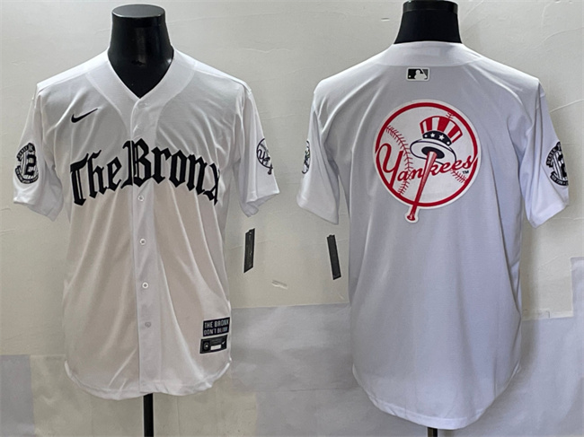 Men's New York Yankees Team Big Logo White 'Gothic Legacy Edition' Vapor Premier Limited Stitched Baseball Jersey 001 Men's New York Yankees Team Big Logo White 'Gothic Legacy Edition' Vapor Premier Limited Stitched Baseball Jersey 001