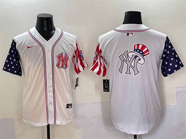 Men's New York Yankees Team Big Logo White American Style Limited Stitched Baseball Jersey 002 Men's New York Yankees Team Big Logo White American Style Limited Stitched Baseball Jersey 002