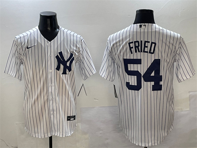 Men's New York Yankees #54 Max Fried White Cool Base Stitched Baseball Jersey Men's New York Yankees #54 Max Fried White Cool Base Stitched Baseball Jersey