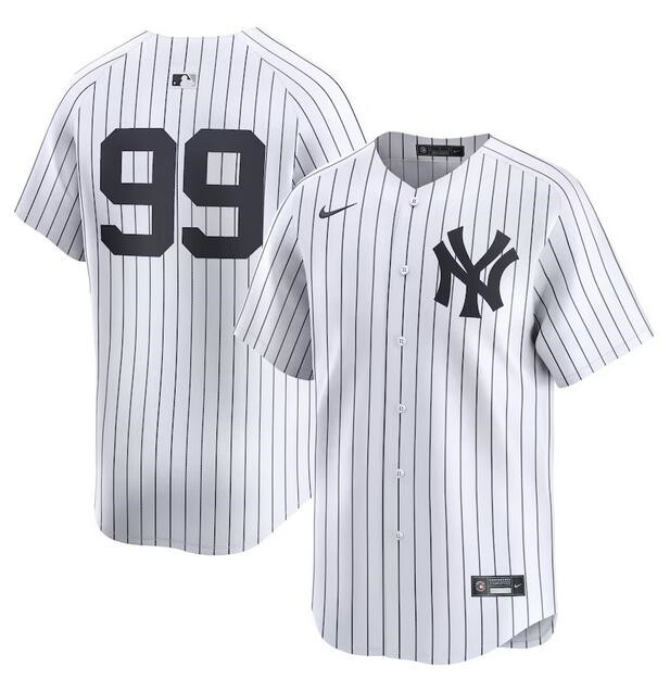 Men's New York Yankees #99 Aaron Judge White Home Limited Stitched Baseball Jersey Men's New York Yankees #99 Aaron Judge White Home Limited Stitched Baseball Jersey