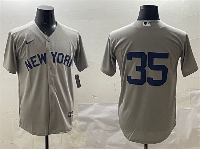 Men's New York Yankees #35 Cody Bellinger Grey Cool Base Stitched Baseball Jersey Men's New York Yankees #35 Cody Bellinger Grey Cool Base Stitched Baseball Jersey