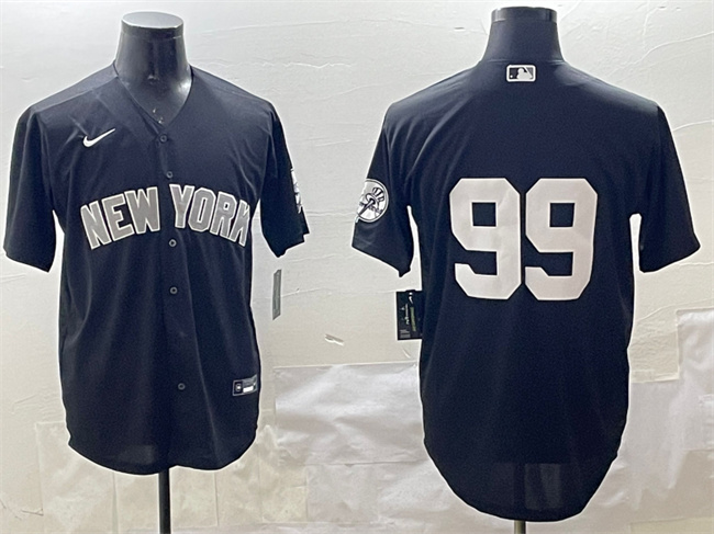Men's New York Yankees #99 Aaron Judge Black Cool Base Stitched Baseball Jersey Men's New York Yankees #99 Aaron Judge Black Cool Base Stitched Baseball Jersey