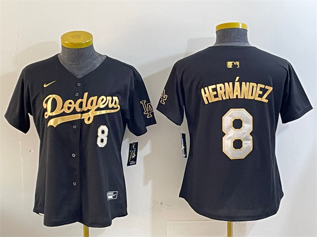 Women's Los Angeles Dodgers #8 Enrique Hernández Black Gold Limited Stitched Baseball Jersey(Run Small) Women's Los Angeles Dodgers #8 Enrique Hernández Black Gold Limited Stitched Baseball Jersey(Run Small)