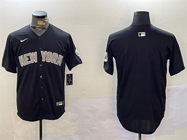 Men's New York Yankees Blank Black With Patch Limited Stitched Baseball Jersey Men's New York Yankees Blank Black With Patch Limited Stitched Baseball Jersey