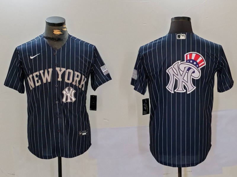Men's New York Yankees Navy Team Big Logo Cool Base Stitched Baseball Jersey 18 Men's New York Yankees Navy Team Big Logo Cool Base Stitched Baseball Jersey 18