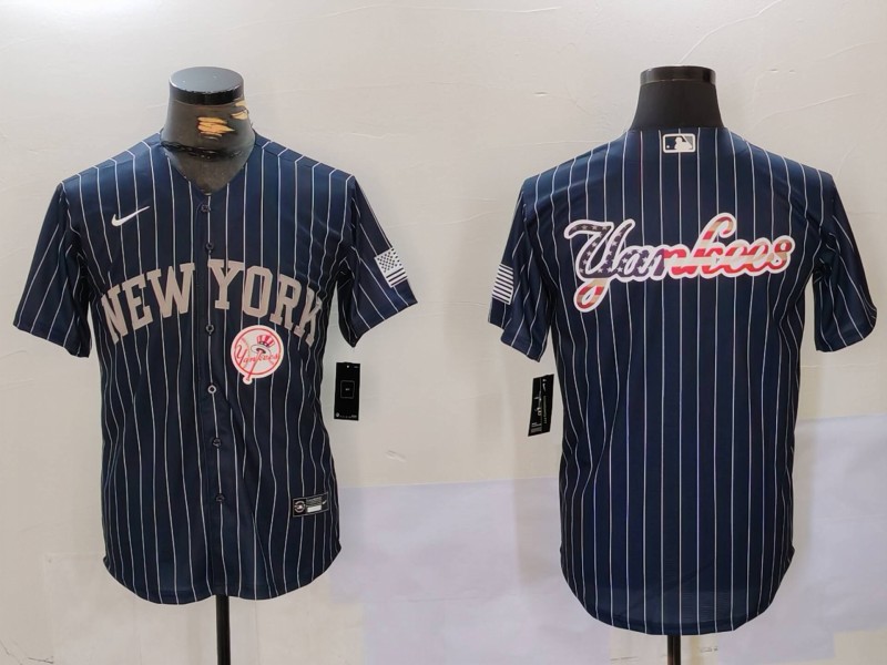 Men's New York Yankees Navy Team Big Logo Cool Base Stitched Baseball Jersey 2 Men's New York Yankees Navy Team Big Logo Cool Base Stitched Baseball Jersey 2