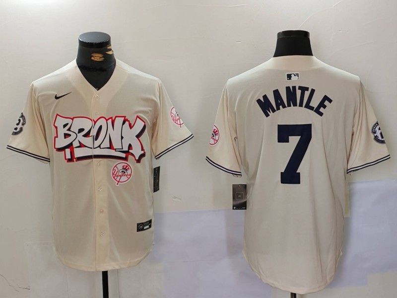 Men's New York Yankees #7 Mickey Mantle The Bronx Graffiti V2 Vapor Limited Stitched Baseball Jersey Men's New York Yankees #7 Mickey Mantle The Bronx Graffiti V2 Vapor Limited Stitched Baseball Jersey