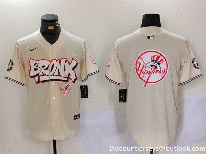 Men's New York Yankees Blank Cream The Bronx Graffiti V2 Vapor Limited Stitched Baseball Jersey 14 Men's New York Yankees Blank Cream The Bronx Graffiti V2 Vapor Limited Stitched Baseball Jersey 14