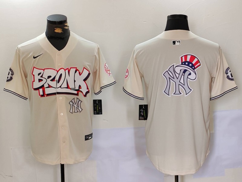 Men's New York Yankees Blank Cream The Bronx Graffiti V2 Vapor Limited Stitched Baseball Jersey 6 Men's New York Yankees Blank Cream The Bronx Graffiti V2 Vapor Limited Stitched Baseball Jersey 6