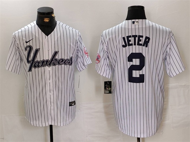 Men's New York Yankees #2 Derek Jeter White Cool Base Stitched Baseball Jersey Men's New York Yankees #2 Derek Jeter White Cool Base Stitched Baseball Jersey