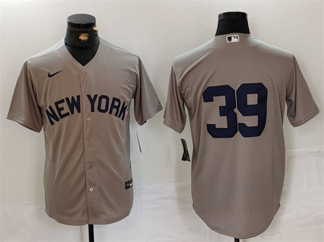 Men's New York Yankees #39 Jose Trevino Grey Cool Base Stitched Baseball Jersey Men's New York Yankees #39 Jose Trevino Grey Cool Base Stitched Baseball Jersey