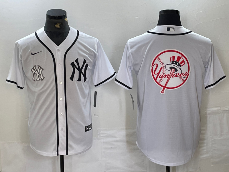 Men's New York Yankees White Team Big Logo Cool Base Stitched Baseball Jersey 31 Men's New York Yankees White Team Big Logo Cool Base Stitched Baseball Jersey 31