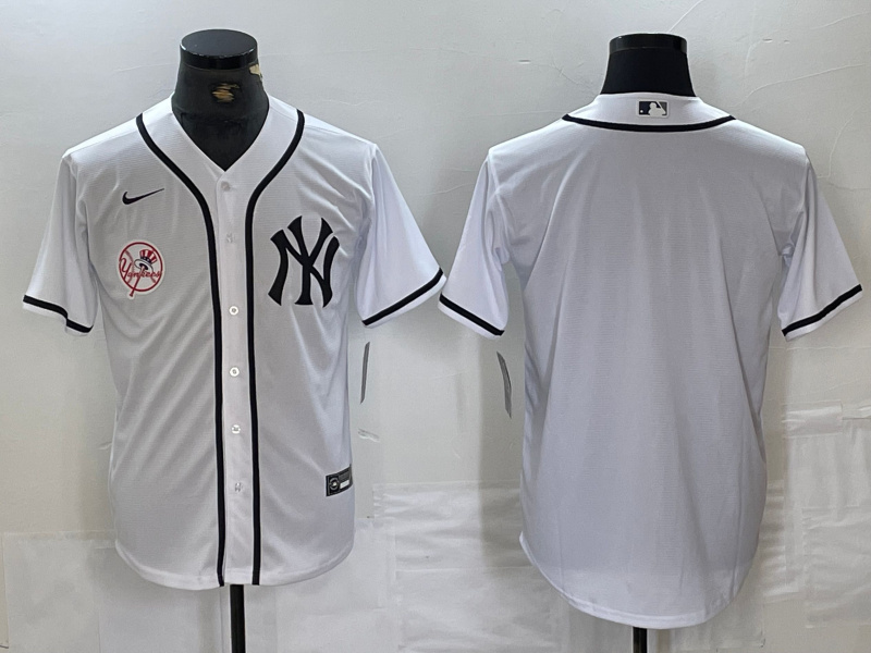 Men's New York Yankees White Team Big Logo Cool Base Stitched Baseball Jersey 30 Men's New York Yankees White Team Big Logo Cool Base Stitched Baseball Jersey 30