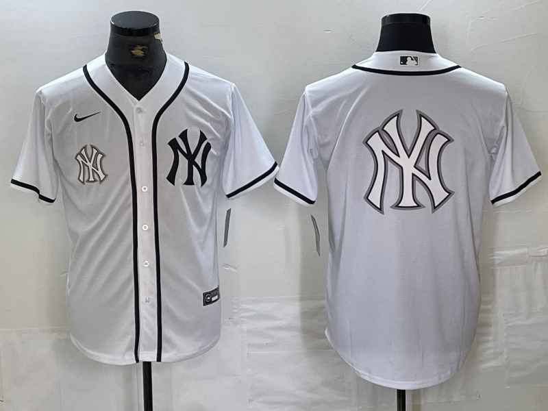 Men's New York Yankees White Team Big Logo Cool Base Stitched Baseball Jersey 27 Men's New York Yankees White Team Big Logo Cool Base Stitched Baseball Jersey 27