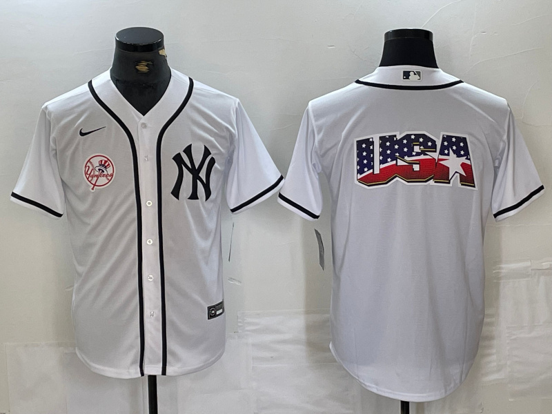 Men's New York Yankees White Team Big Logo Cool Base Stitched Baseball Jersey 7 Men's New York Yankees White Team Big Logo Cool Base Stitched Baseball Jersey 7