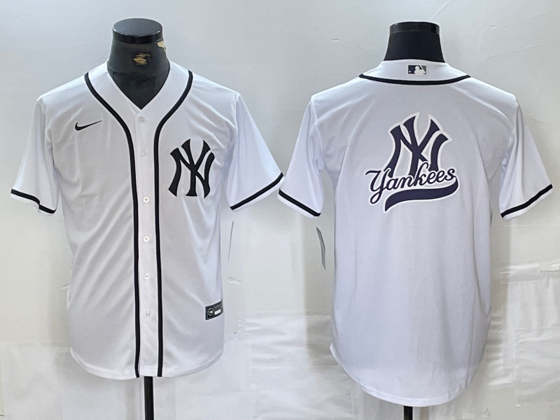 Men's New York Yankees White Team Big Logo Cool Base Stitched Baseball Jersey 6 Men's New York Yankees White Team Big Logo Cool Base Stitched Baseball Jersey 6