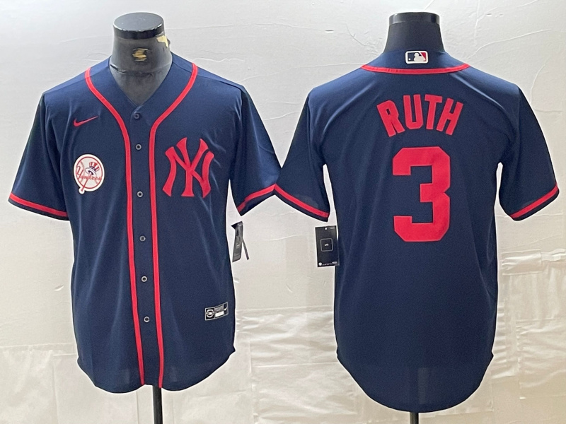 Men's New York Yankees #3 Babe Ruth Navy Cool Base Stitched Baseball Jersey 1 Men's New York Yankees #3 Babe Ruth Navy Cool Base Stitched Baseball Jersey 1