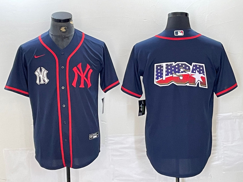 Men's New York Yankees Big LOGO Navy Cool Base Stitched Baseball Jersey 33 Men's New York Yankees Big LOGO Navy Cool Base Stitched Baseball Jersey 33