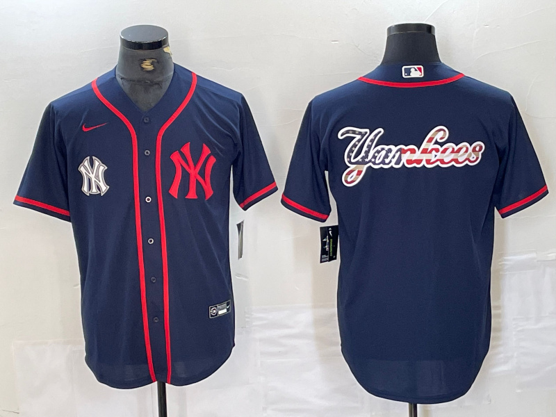 Men's New York Yankees Big LOGO Navy Cool Base Stitched Baseball Jersey 28 Men's New York Yankees Big LOGO Navy Cool Base Stitched Baseball Jersey 28
