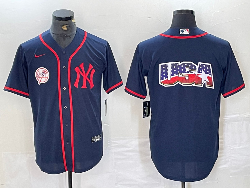 Men's New York Yankees Big LOGO Navy Cool Base Stitched Baseball Jersey 19 Men's New York Yankees Big LOGO Navy Cool Base Stitched Baseball Jersey 19
