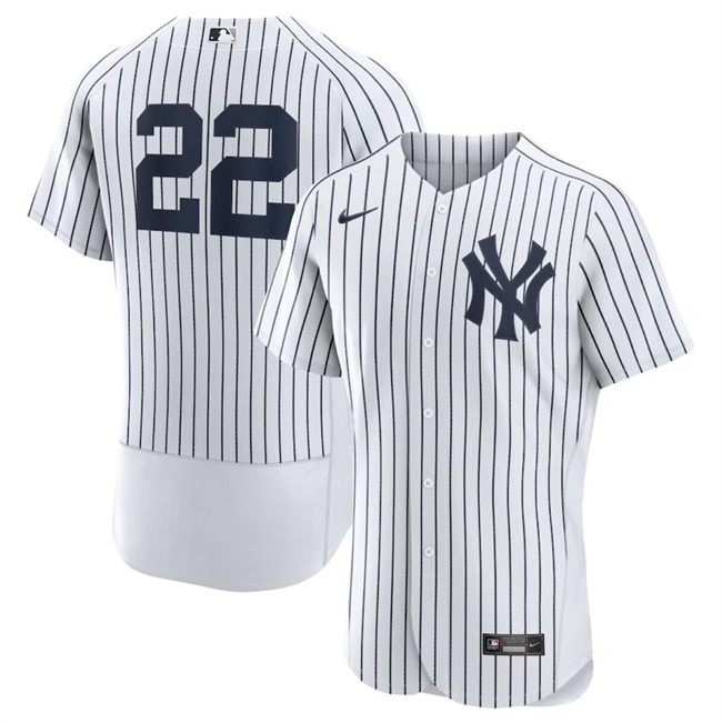 Men's New York Yankees #22 Juan Soto White Flex Base Stitched Baseball Jersey Men's New York Yankees #22 Juan Soto White Flex Base Stitched Baseball Jersey