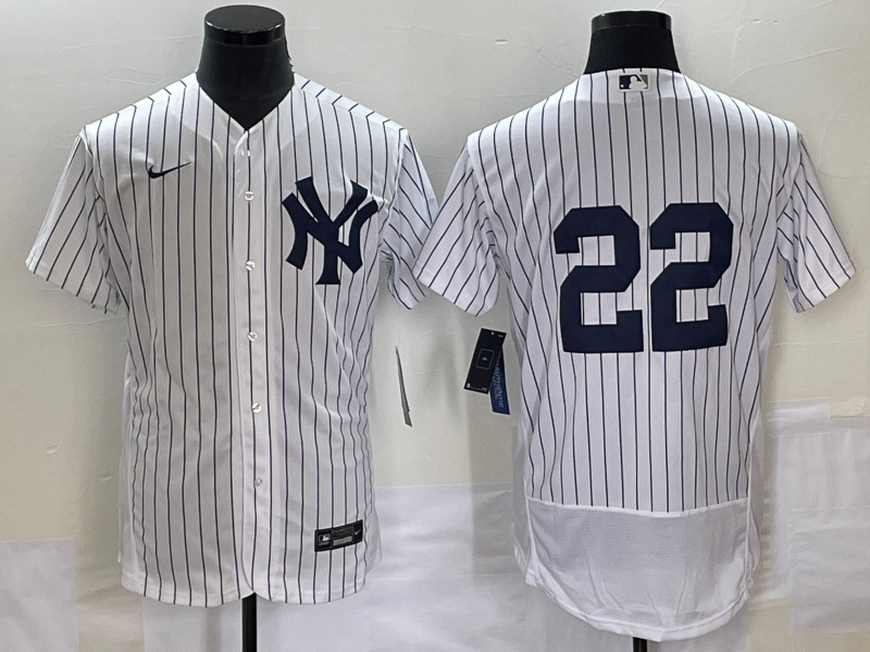 Men's New York Yankees #22 Harrison Bader White Flex Base Stitched Baseball Jersey Men's New York Yankees #22 Harrison Bader White Flex Base Stitched Baseball Jersey