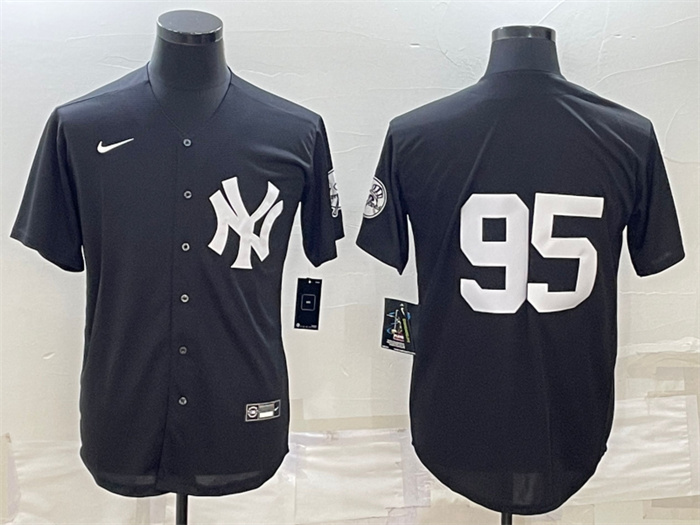 Men's New York Yankees #95 Oswaldo Cabrera Black Stitched Jersey Men's New York Yankees #95 Oswaldo Cabrera Black Stitched Jersey